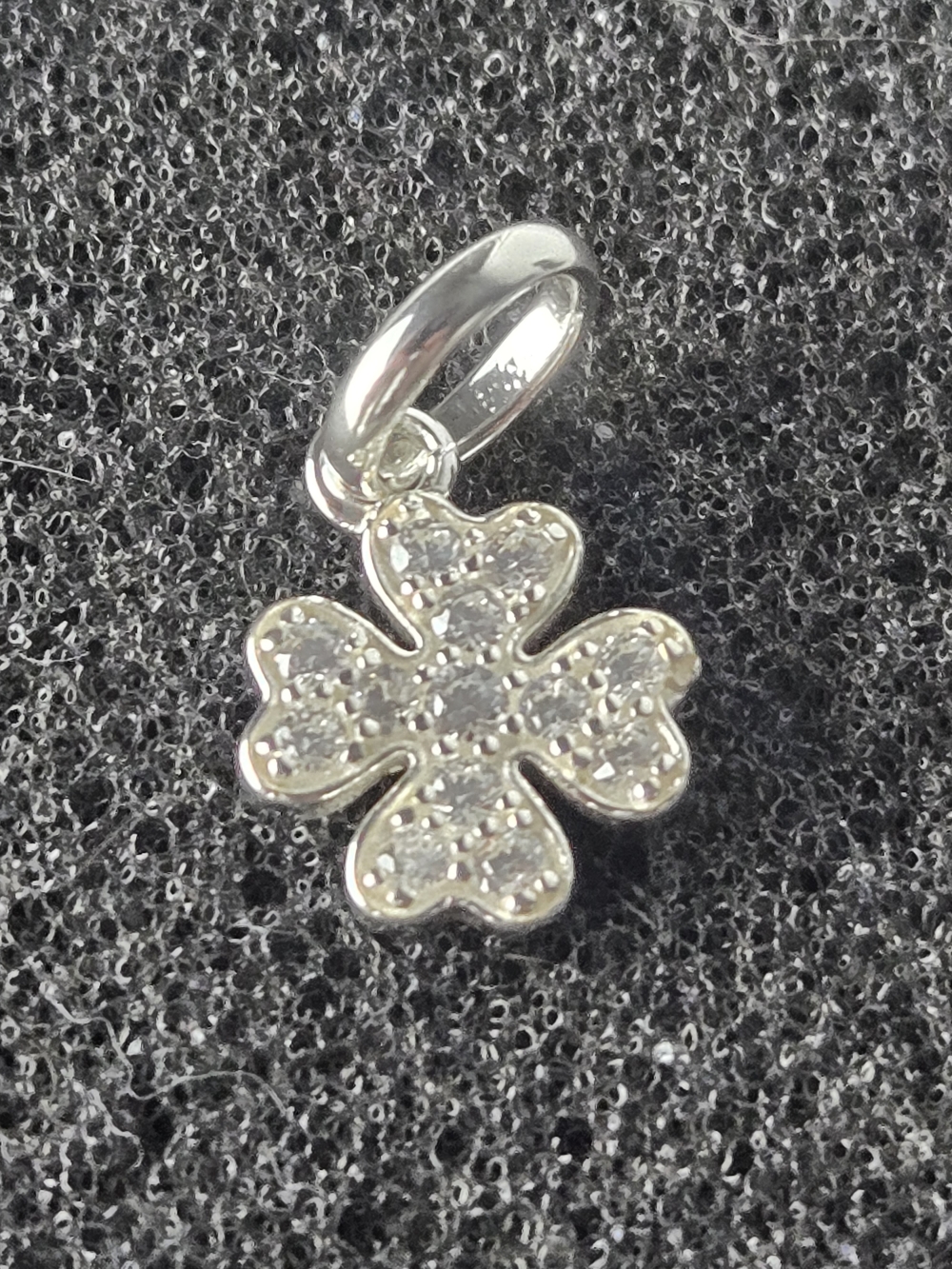 Thomas Sabo Silver Clover Charm with Clear Stones